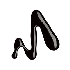 Blot of black nail polish isolated on white
