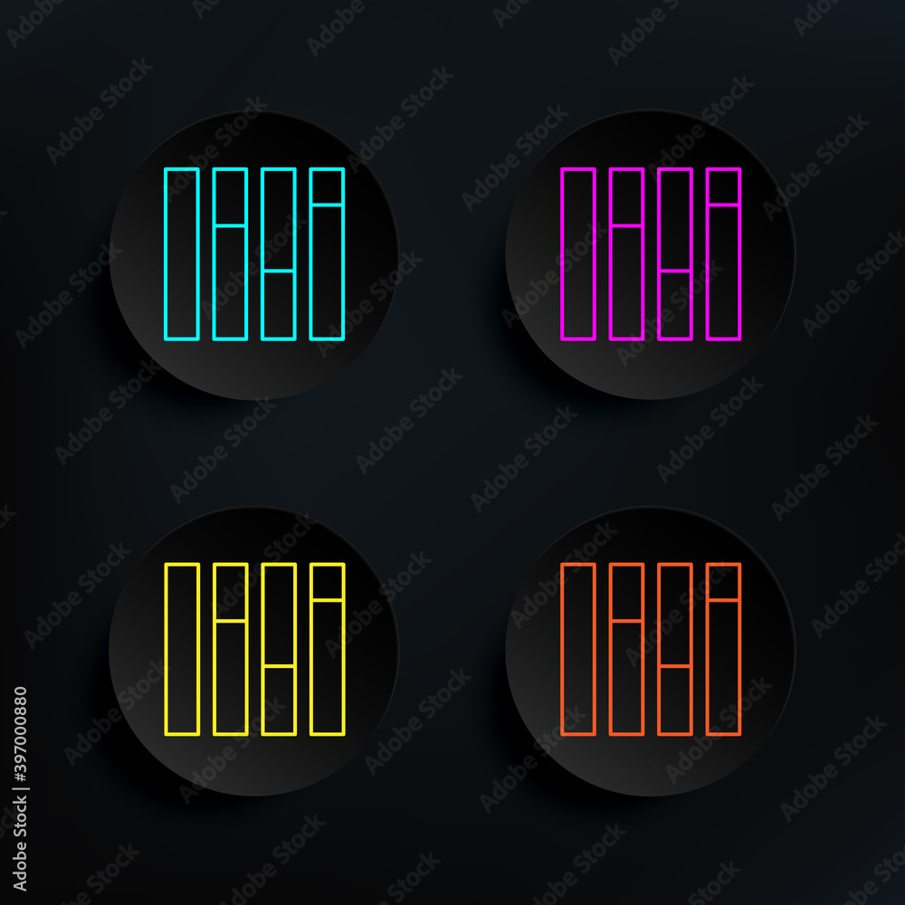 Poster mixer info dark badge color set icon. simple thin line, outline vector of web icons for ui and ux, w