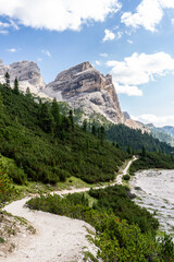 Beautiful Mountain landscape at the Dolomites, Trentino Alto Adige, South Tyrol in Italy.