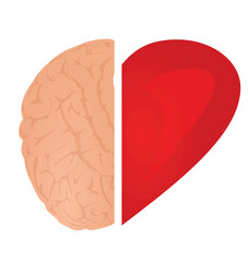 Brain and heart icon. vector