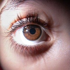 Close up of a colourful Human eye
