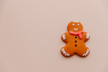 New Year and Christmas celebration in a coronavirus pandemic, conceptual background, minimalist style, place for your text