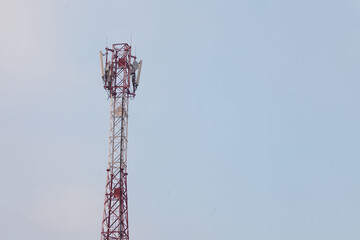5g cell tower, copy space