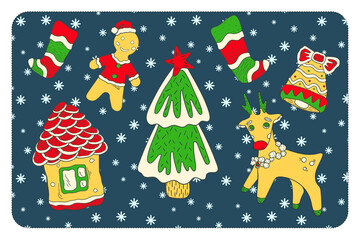 set of christmas gingerbread cookies