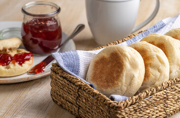 English Muffins in a Basket