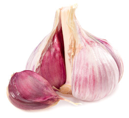 garlic isolated on white background. full depth of field