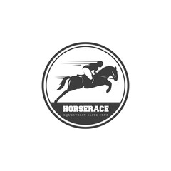 Equestrian horse race logo emblem