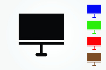 LCD monitor vector icon for business on white background