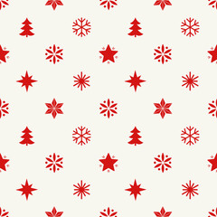 Winter Christmas red elements seamless pattern.