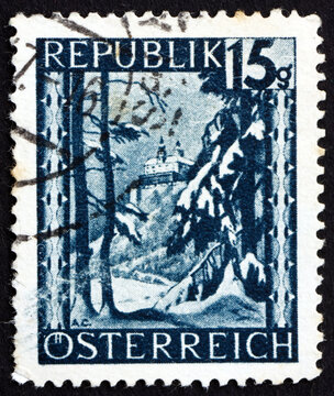 Postage stamp Austria 1946 Forchtenstein Castle, Burgenland