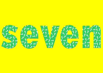 number in number with bright color design, SEVEN