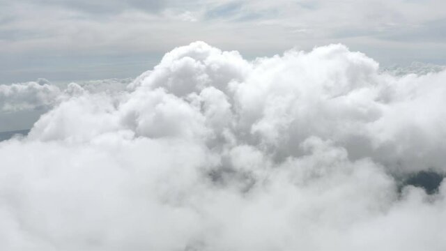 Flying high in the sky over the clouds