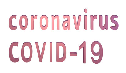 word Coronavirus Covid-19 isolated on white, 3d render