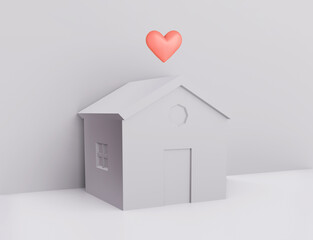 An Image of white Papercraft House. Searching for real estate property, house or new home