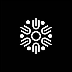 Floral mandala logo, floral logo design vector illustration, circular mandala logo design template vector stock illustration	