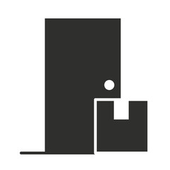delivery service cardboard box in door silhouette icon