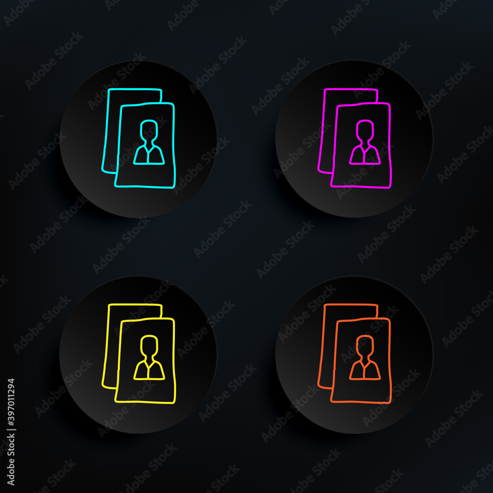 Aufkleber portrait sketch dark badge color set icon. simple thin line, outline vector of education icons for u
