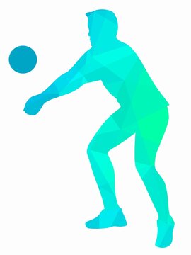 illustration of a volleyball player , vector draw