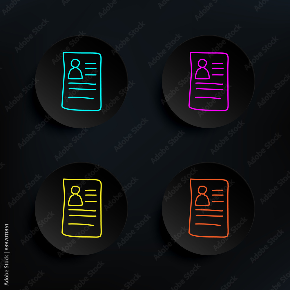 Poster student's questionnaire sketch dark badge color set icon. simple thin line, outline vector of educat