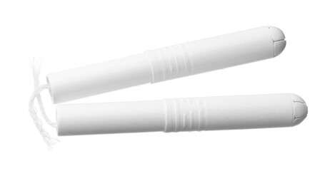 Female medical tampons isolated on white background