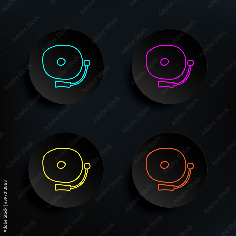 Poster school bell sketch dark badge color set icon. simple thin line, outline vector of education icons fo