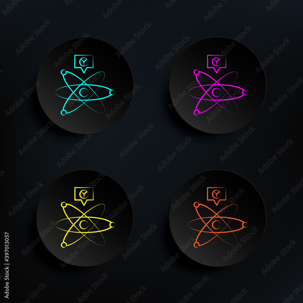 Poster cold fusion dark badge color set icon. simple thin line, outline vector of mad science icons for ui 