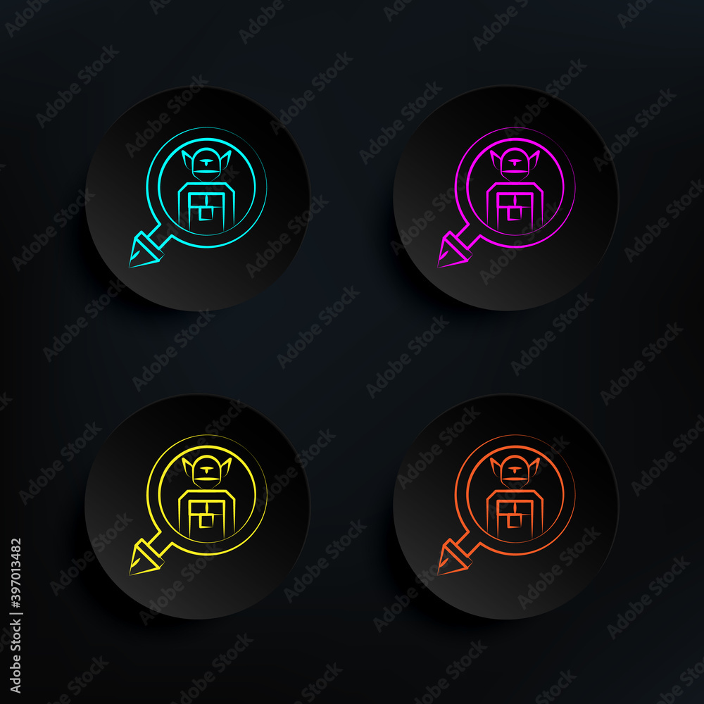 Aufkleber cryptozoology dark badge color set icon. simple thin line, outline vector of mad science icons for u