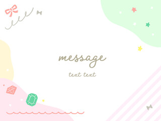 かわいい七夕フレーム Pop Wall Mural Wallpaper Murals へんみ