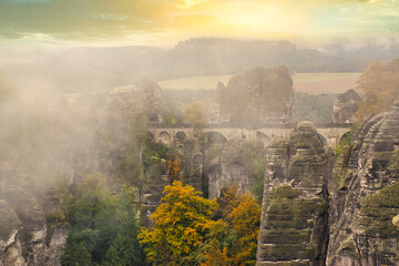 Die Bastei mit der  Basteibrücke in der Sächsische Schweiz ist ein einmaliges Naturwunder...