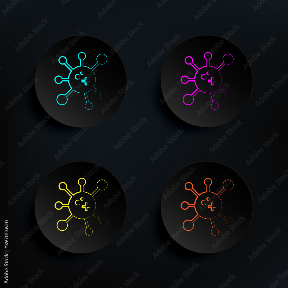 Aufkleber viral dark badge color set icon. simple thin line, outline vector of mad science icons for ui and ux