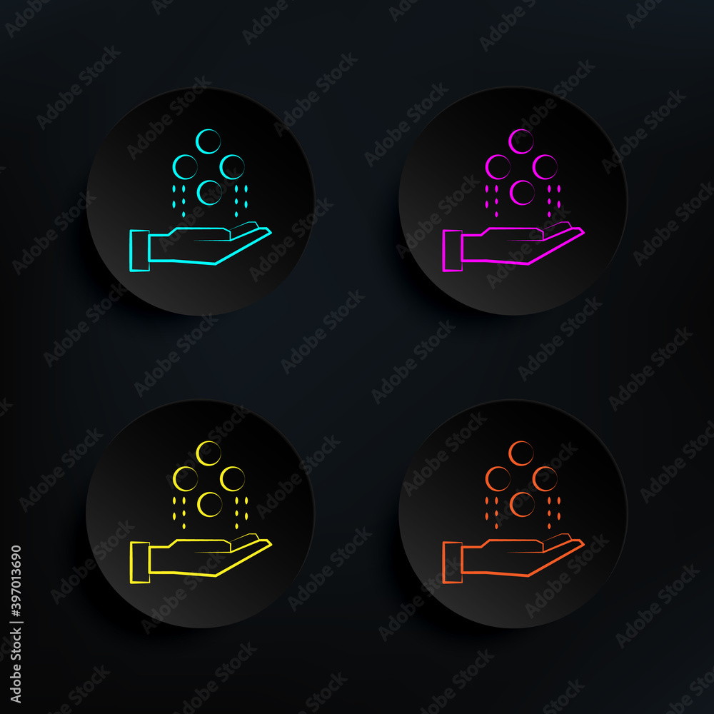 Poster psychokinesis dark badge color set icon. simple thin line, outline vector of mad science icons for u