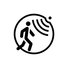 Motion sensor waves man icon sign vector illustration