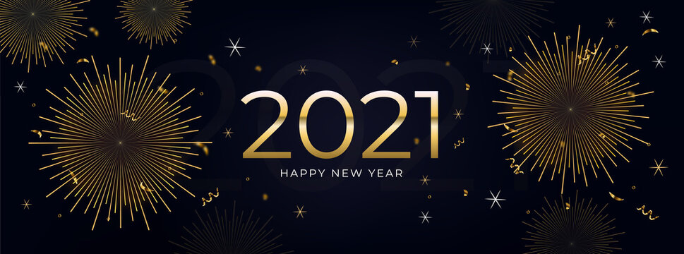 Happy New Year 2020 fireworks background