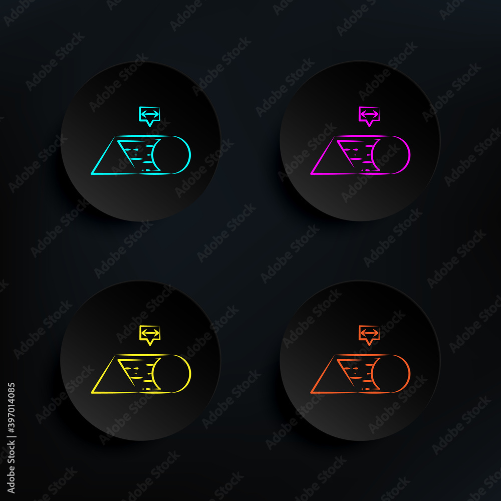 Poster transmogrification dark badge color set icon. simple thin line, outline vector of mad science icons 
