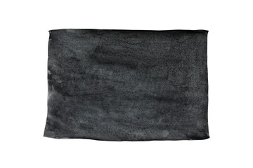 A black-painted sheet of paper on a white background