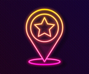 Glowing neon line USA Independence day icon isolated on black background. 4th of July. United States of America country. Vector.