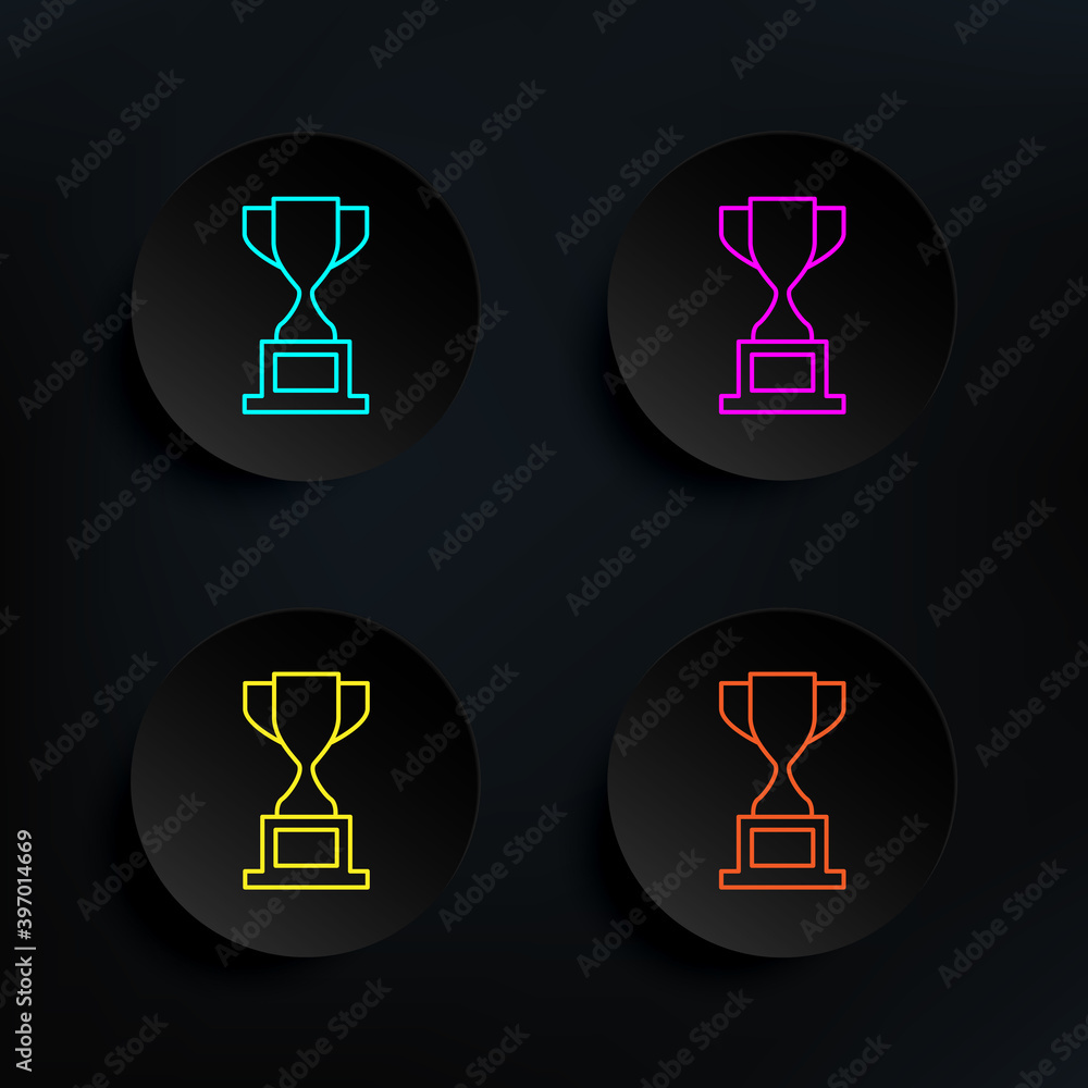 Poster award dark badge color set icon. simple thin line, outline vector of web icons for ui and ux, websit