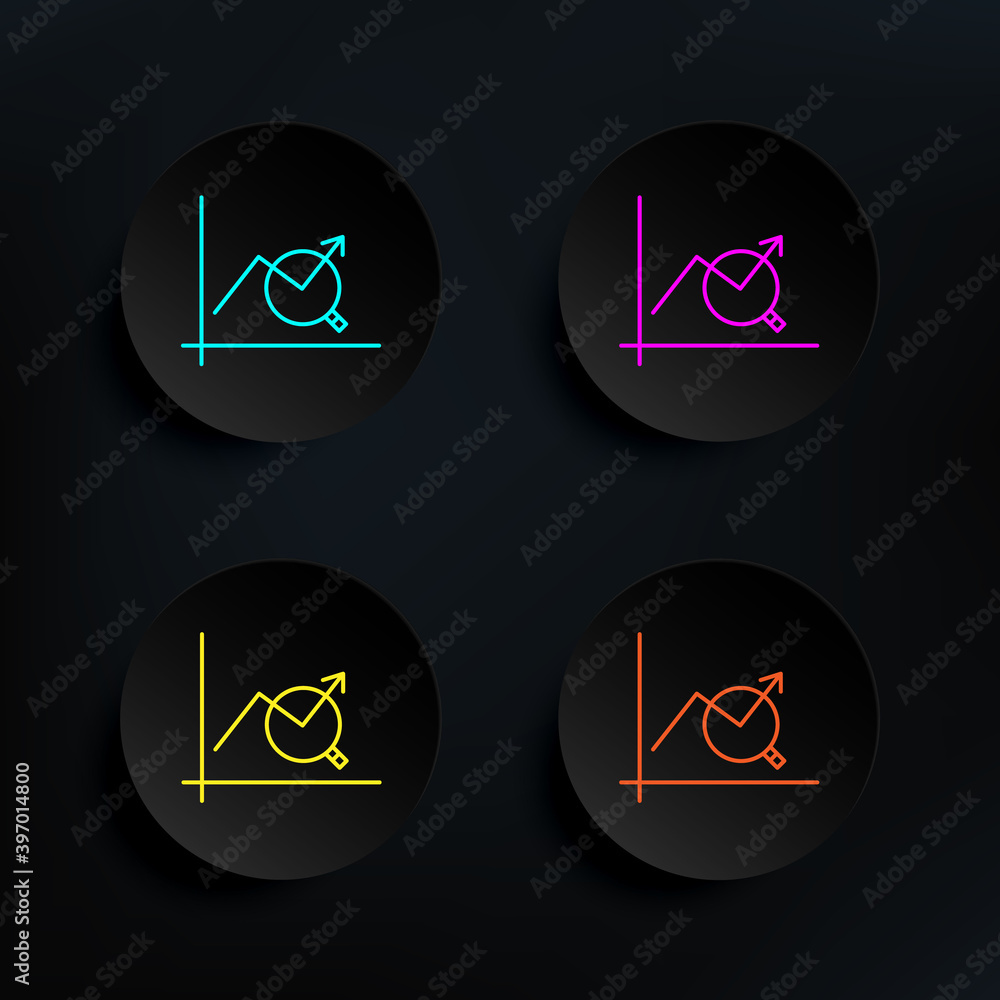 Poster business analysis dark badge color set icon. simple thin line, outline vector of web icons for ui an