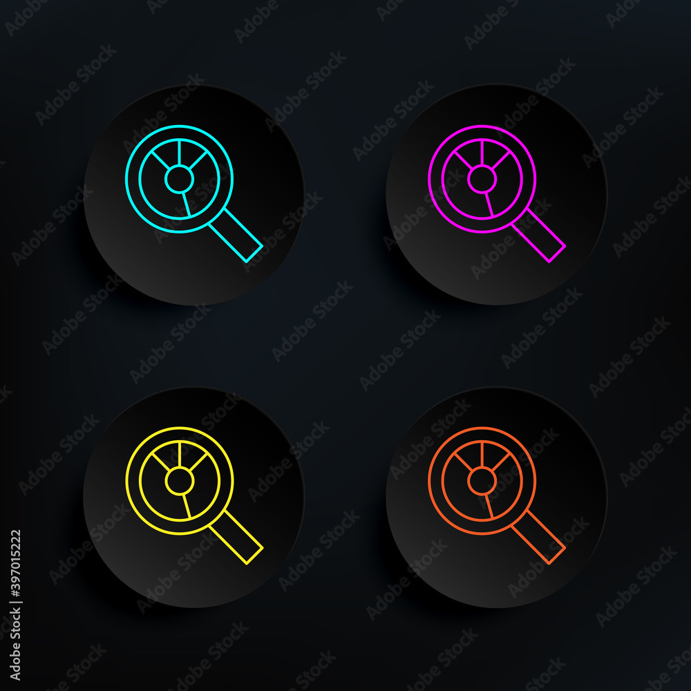 Poster data analysis dark badge color set icon. simple thin line, outline vector of web icons for ui and ux