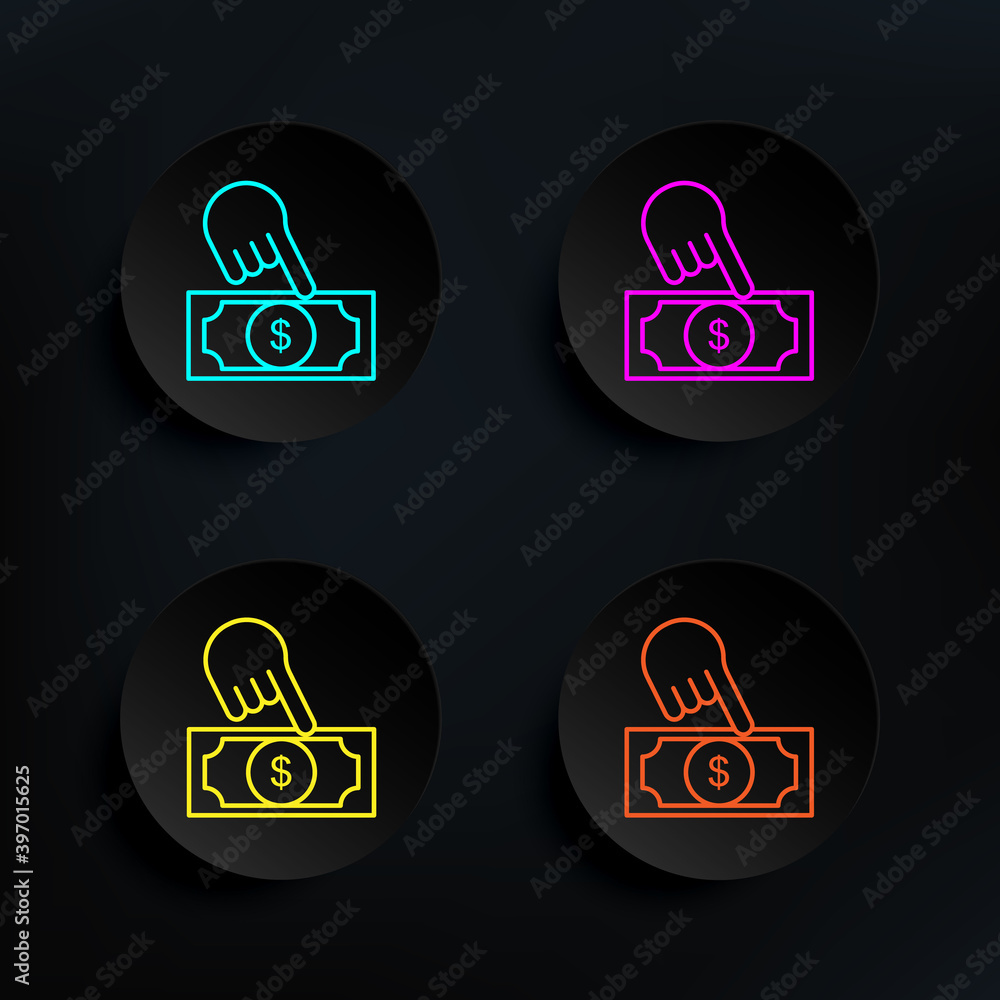 Poster investment in projects dark badge color set icon. simple thin line, outline vector of web icons for 