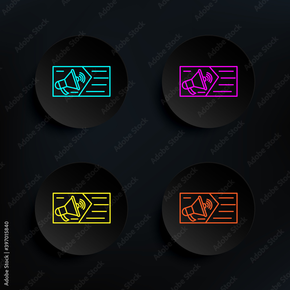 Poster ondark badge color set icon. simple thin line, outline vector of web icons for ui and ux, website or