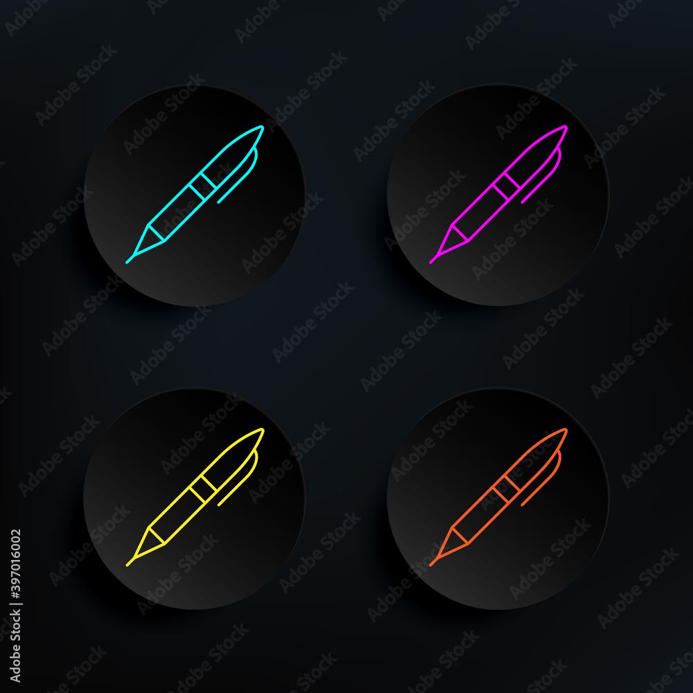 Poster pen dark badge color set icon. simple thin line, outline vector of web icons for ui and ux, website 