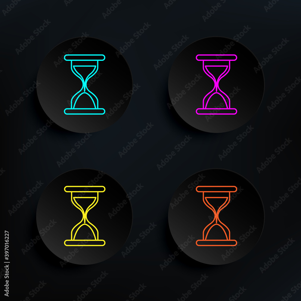 Poster time management dark badge color set icon. simple thin line, outline vector of web icons for ui and 