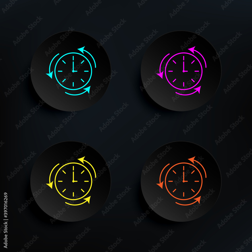Poster workflow planning dark badge color set icon. simple thin line, outline vector of web icons for ui an