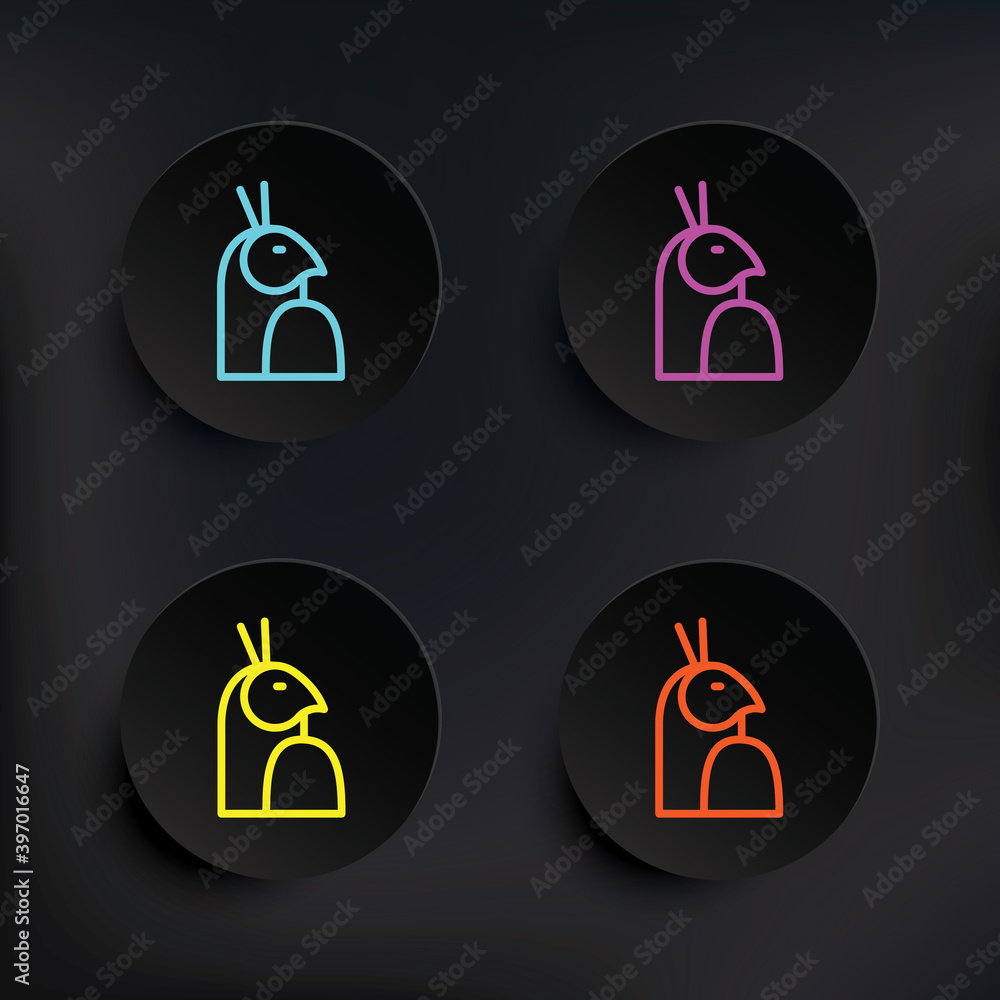 Poster horus dark badge color set icon. simple thin line, outline vector of mythology icons for ui and ux, 