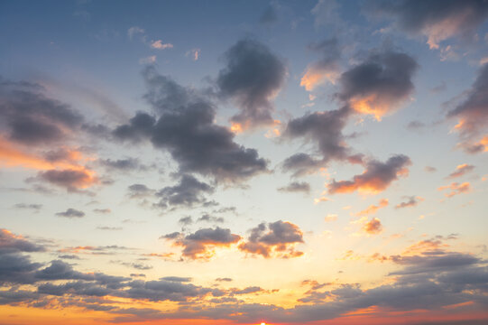 Sunset sky for background or sunrise sky and cloud at morning.