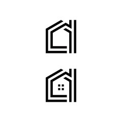 d initial home logo design vector graphic idea creative