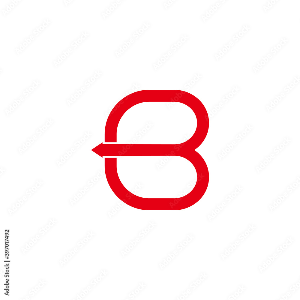 Poster abstract letter b motion arrow geometric loop logo vector