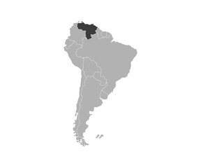 Venezuela on South America map vector. Vector illustration.