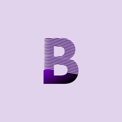 Line Stripes Letter B Logo Icon. Line stripe shape design concept.